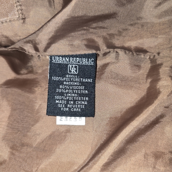 Brown Faux Leather Kids Jacket Size:3T - Picture 10 of 12